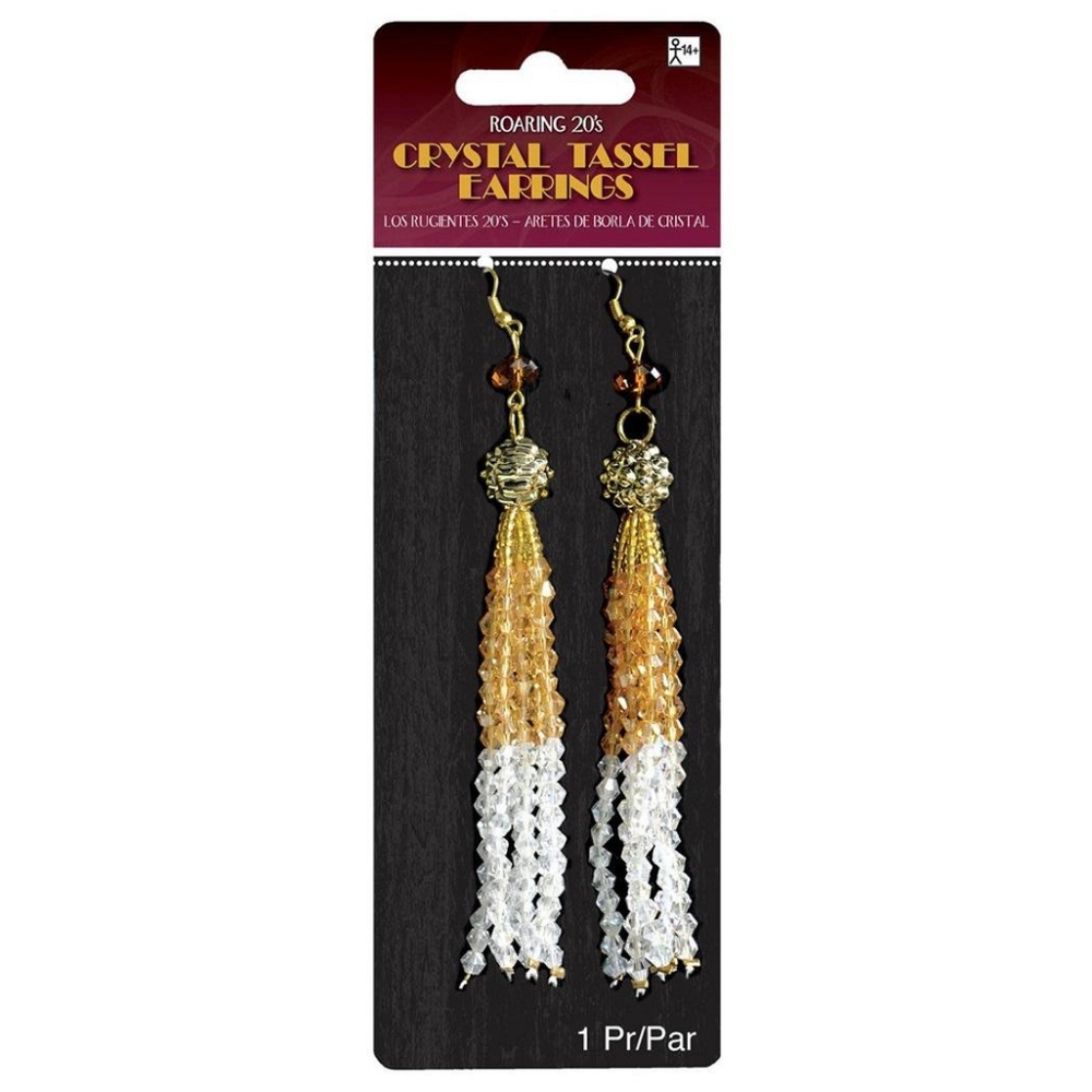 Roaring 20's Crystal Tassel Earrings Fancy Halloween - Bundle For Extra Discount